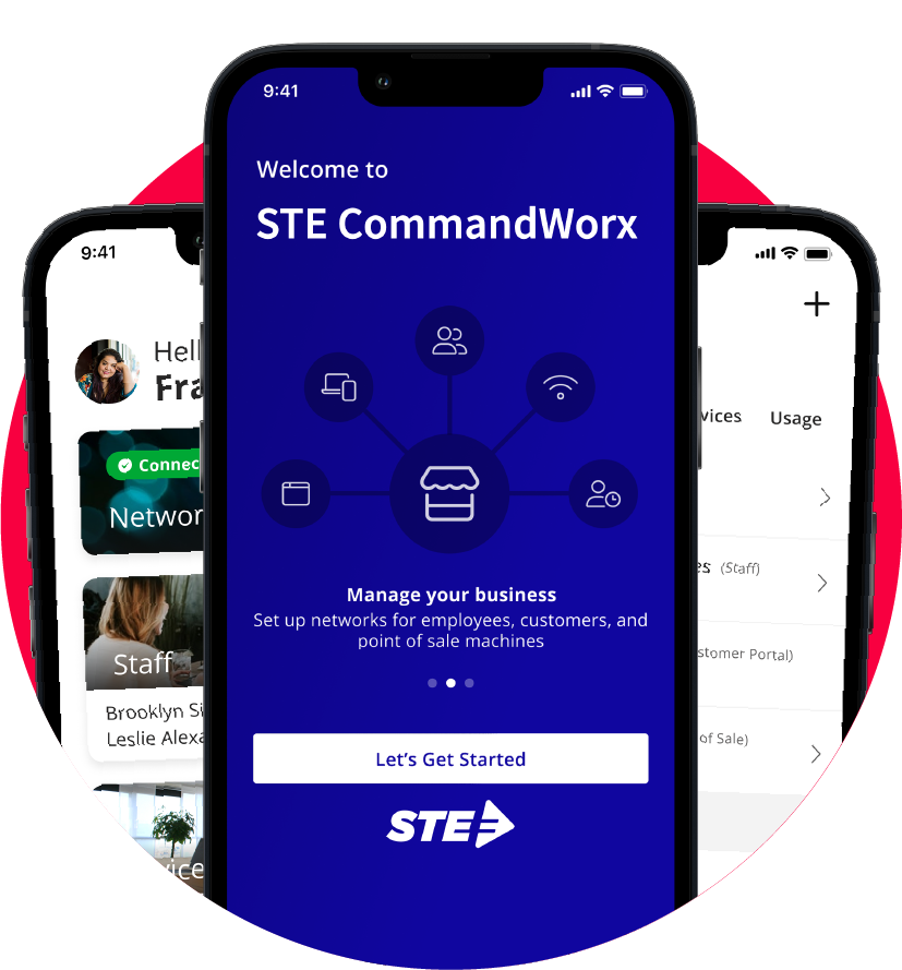 STE Calix CommandWorx Business App Screenshots for customers